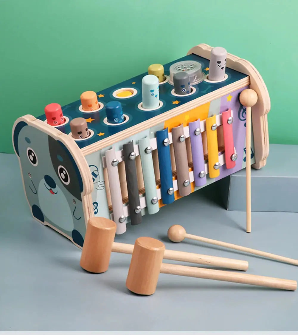 Montessori Wooden Toy | Hammering, Xylophone & Number Maze Trikidsworld