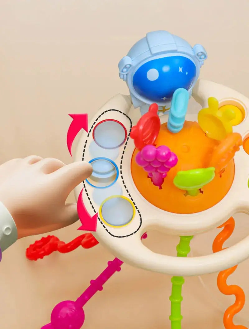Baby Montessori Pull String Sensory Toys – Teething & Activity Silicone Toys for 6-12 Months Trikidsworld