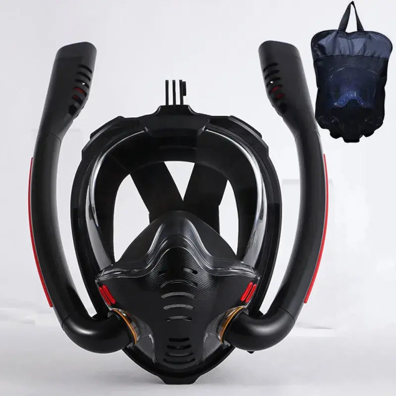 Snorkeling Mask Double Tube Silicone Full Dry Diving Mask Adult Swimming Mask Diving Goggles Self Contained Underwater Breathing Trikidsworld