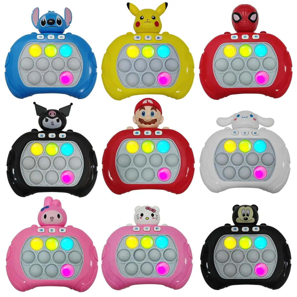 2024 New Pikachu Quick Push Game Pop Up Fidget Bubble Electronic Pop it Pro Game Light AntiStress Toys For Adult Kids Gift 2024 Trikidsworld