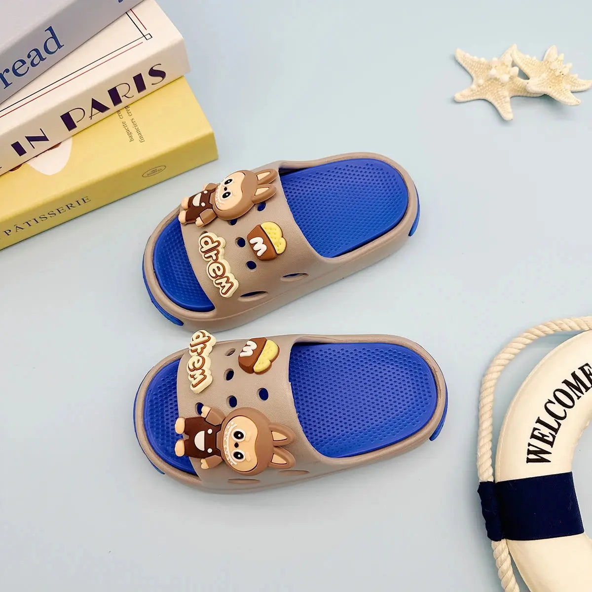 New Popular Cartoon Letters Versatile Eva Slippers for Boys and Girls, Fashionable Double Soft-Soled Non-Slip Sandals 831 Trikidsworld