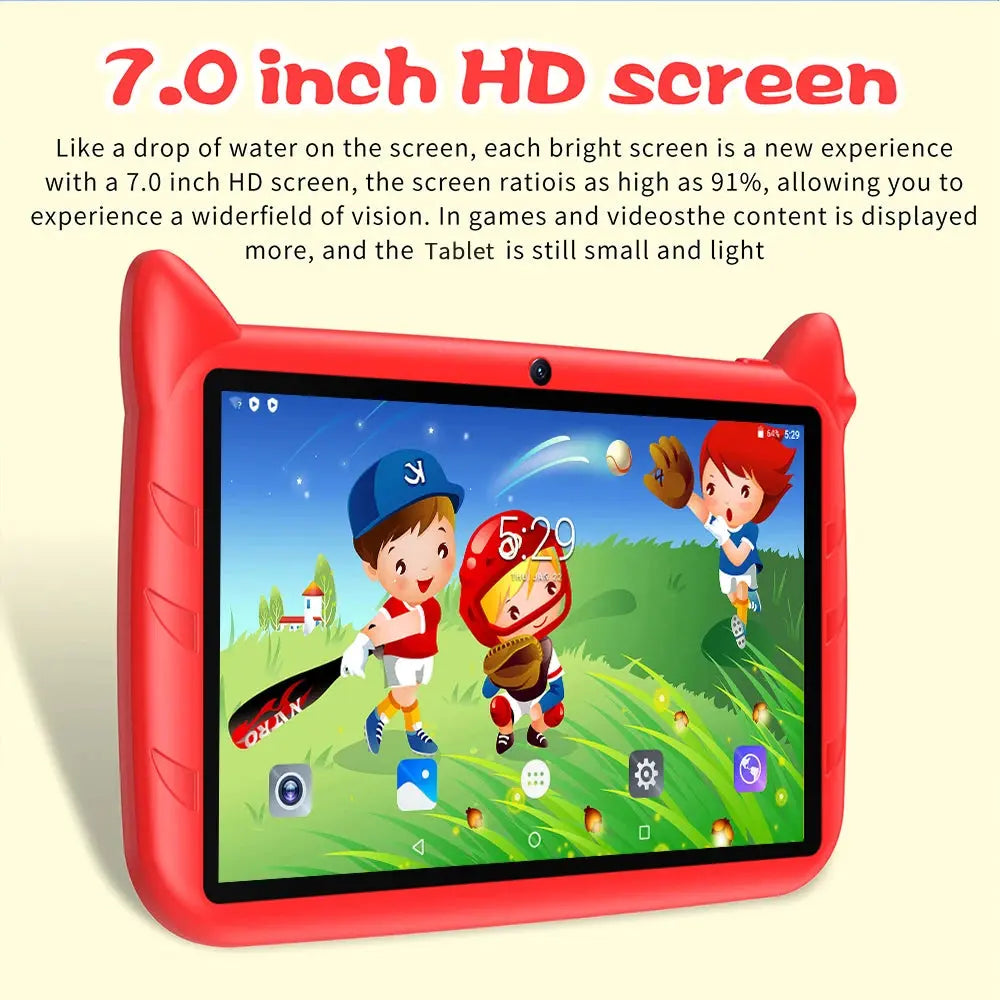 BDF 7" Kids Tablet – Android 13, 4GB+64GB, 1TB Expandable, 5G WiFi, 4000mAh, Dual Trikidsworld