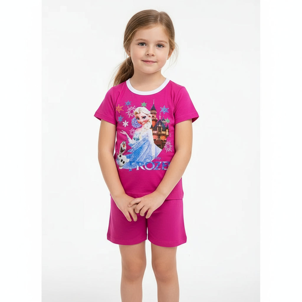 Summer Kids Pyjamas Children Sleepwear Baby Set Elsa Girls Minnie Short sleeved Pijamas Cotton Nightwear Clothes Pajamas Sets Trikidsworld