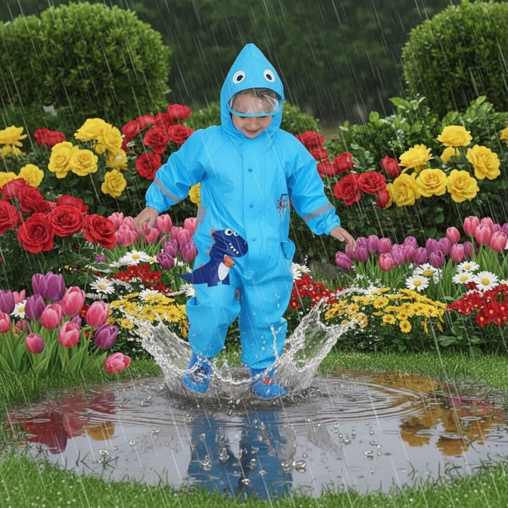 Kids Waterproof Rain Suit – One-Piece with Hood Trikidsworld