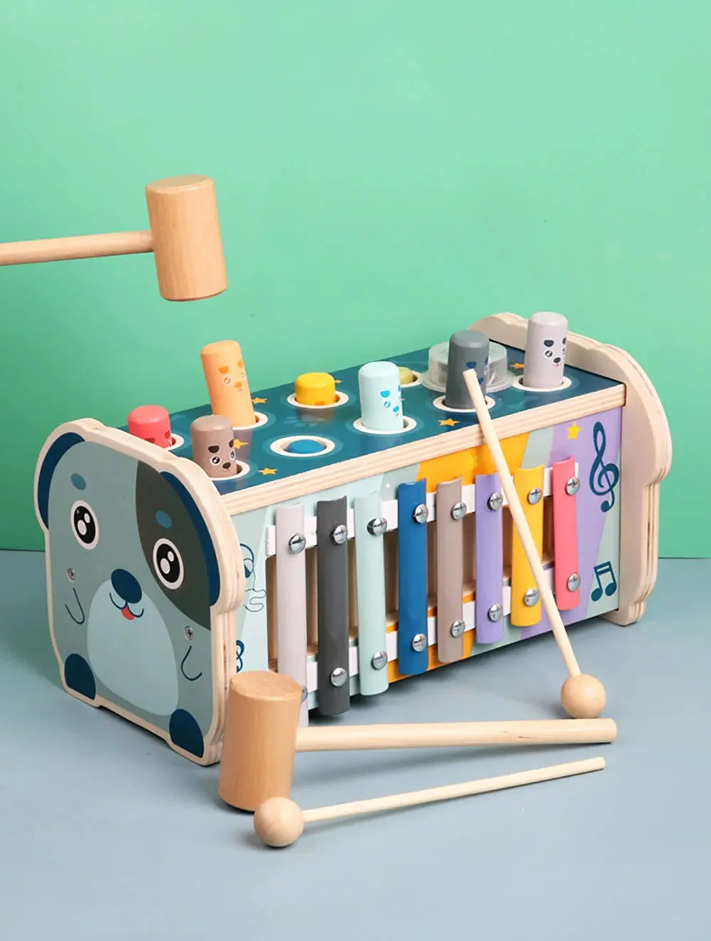 Montessori Wooden Toy | Hammering, Xylophone & Number Maze Trikidsworld