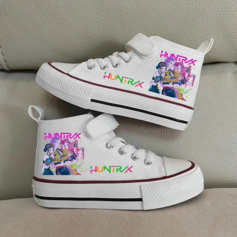 Children's Canvas Shoes High-Top Kpop Demon Hunter Girls Sneakers Breathable Kids sports Shoes Student Running Tennis Shoe Trikidsworld