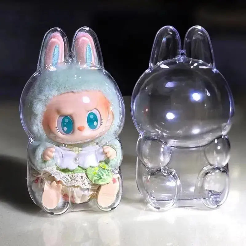 LABUBU V1 V2 transparent protective shell macaron standing protective cover dust cover doll labubu protector case Trikidsworld