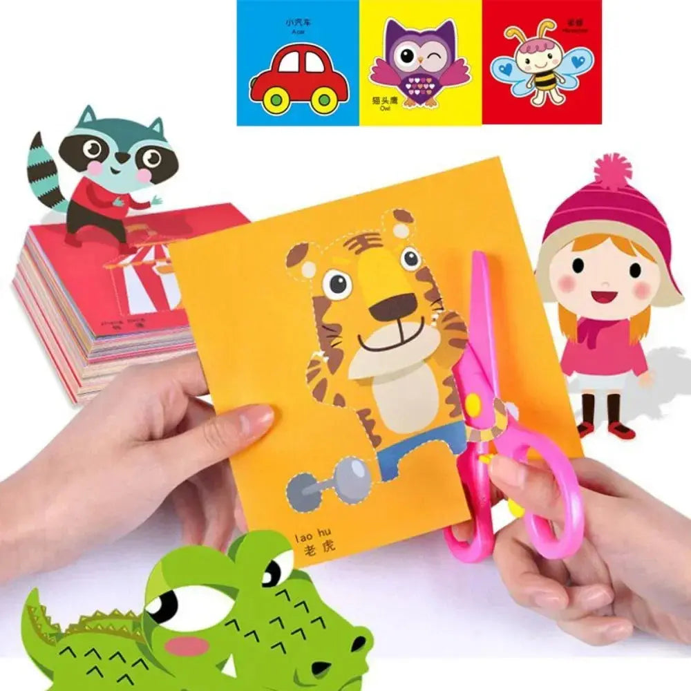 Handmade Paper Cut Kit 48Pcs – DIY Cartoon Craft Toys for Kids Trikidsworld