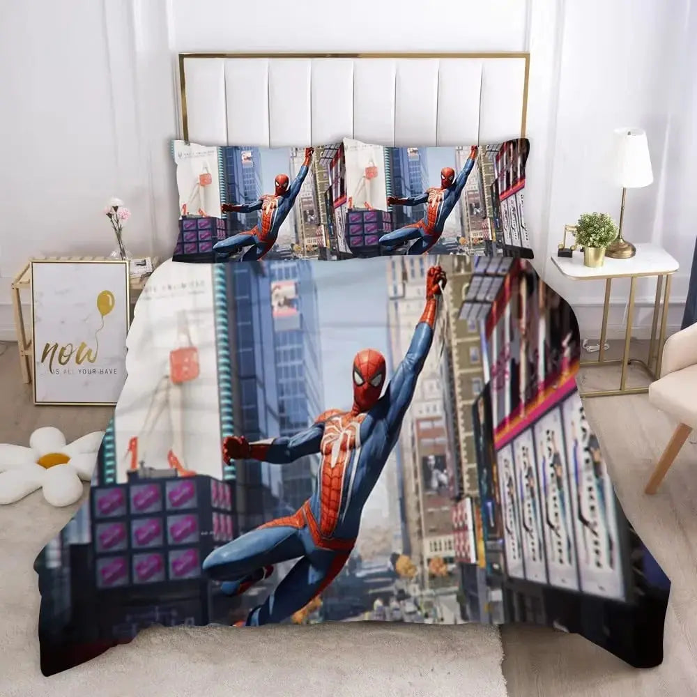 Spider-Man Anime Bedding Set – 3-Piece Duvet Cover for Kids Trikidsworld