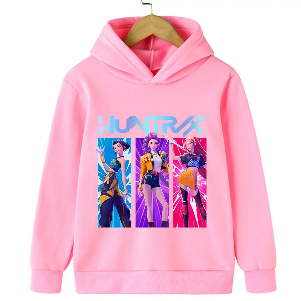 KPop Demon Hunter Rumi Derpy Cartoon Girls Boy Hooded Sweatshirt Warm Children's Wave Fashion Casual Tops Casual Girls Clothing Trikidsworld