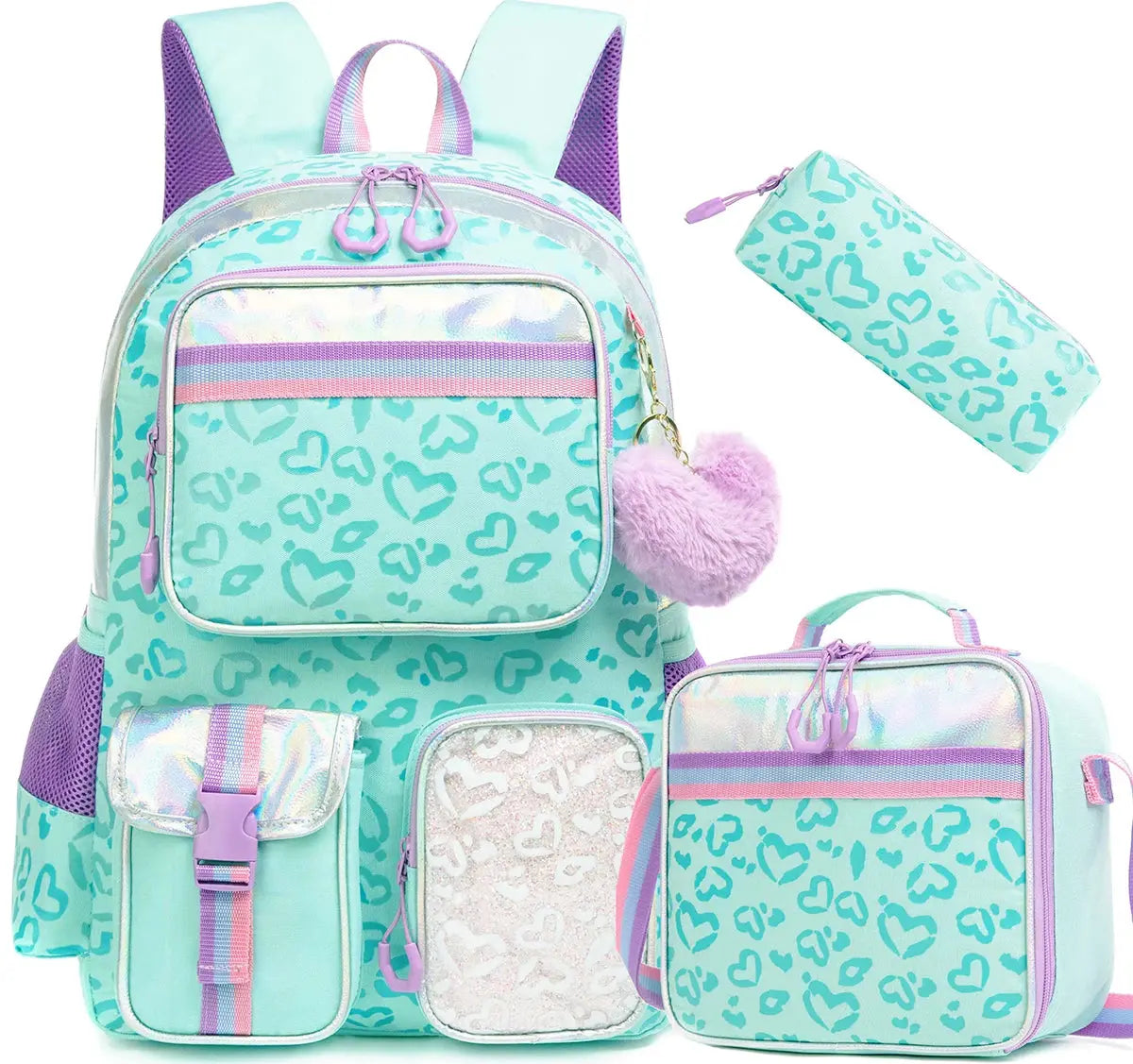 Meetbelify Backpack for Girls Schoolbag Aesthetic Backpack for Elementary Student Teen Girls Bookbag with Lunchbox and Penbag Trikidsworld