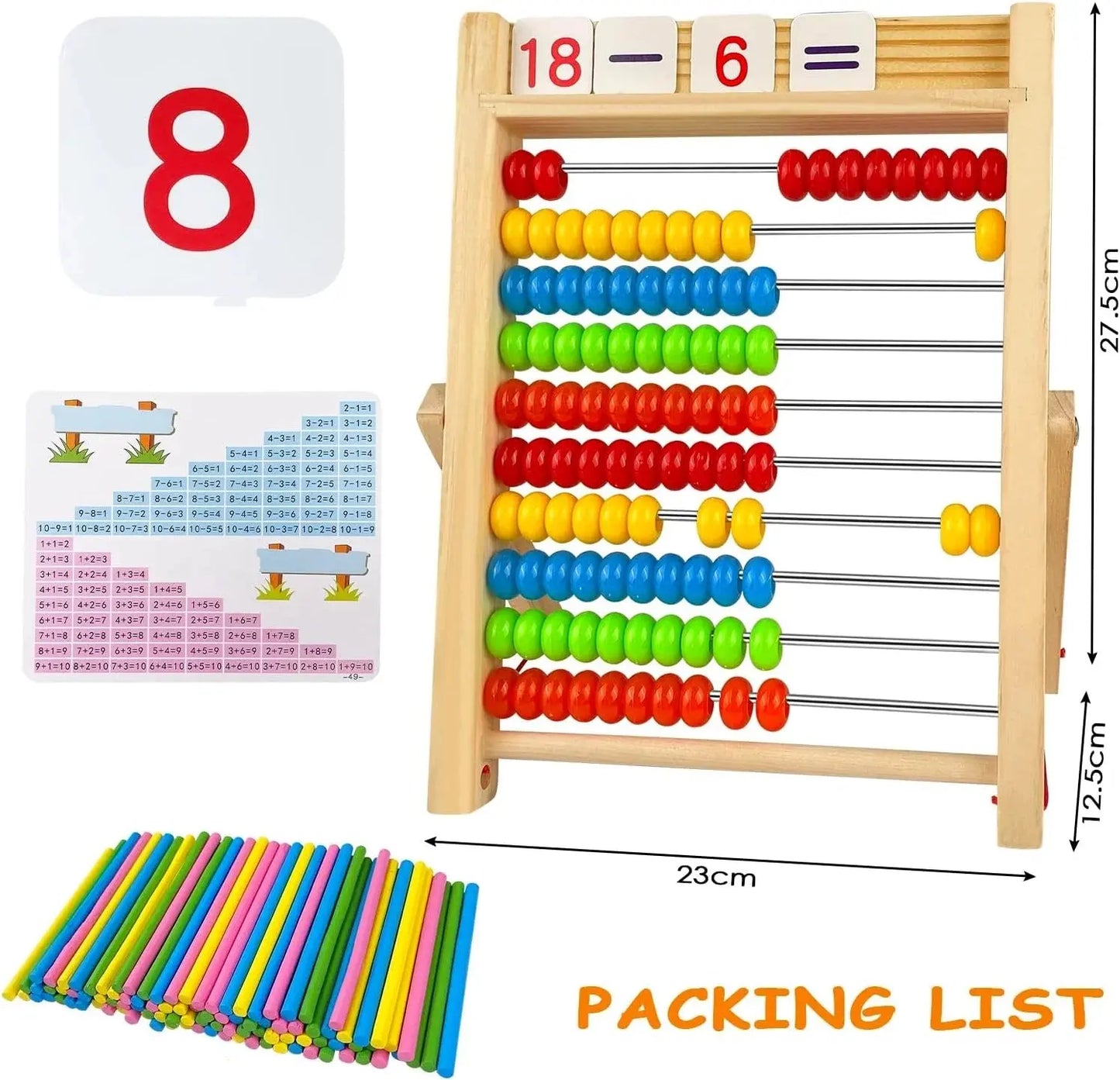 Wooden Abacus Toy Montessori Educational Counting Toy Kids Preschool Math Learning Toys Number Arithmetic Abacus Toddler Gifts Trikidsworld
