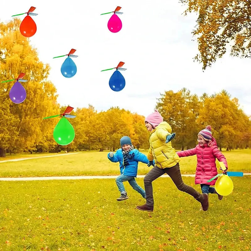 6PCS Air Balloon Helicopter Toy Funny Balloon Ortable Outdoor Helicopter Flying Kids Birthday Party Children's Day Game Trikidsworld