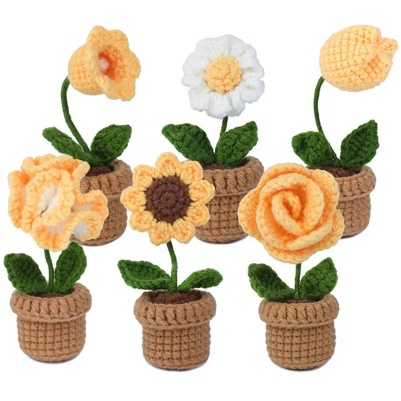 KRABALL 6pcs Crochet Flower Kit – Beginner Set with Yarn, Needles, and Video Tutorial Trikidsworld