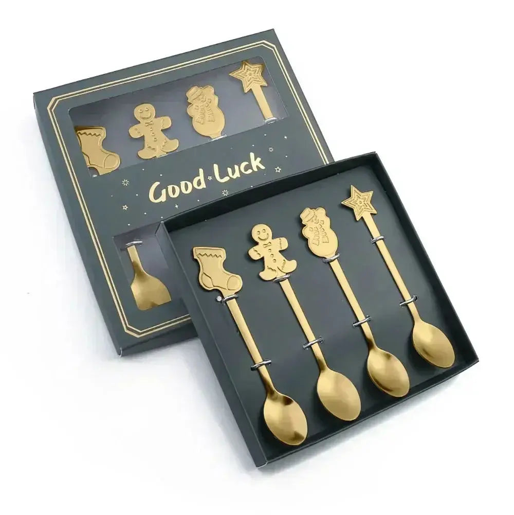 Christmas Decorations Home Christmas Table Decor Stainless SpoonsFork Cutlery Set Elk Xmas Tree New Year 2026 Navidad 2025 Gifts Trikidsworld