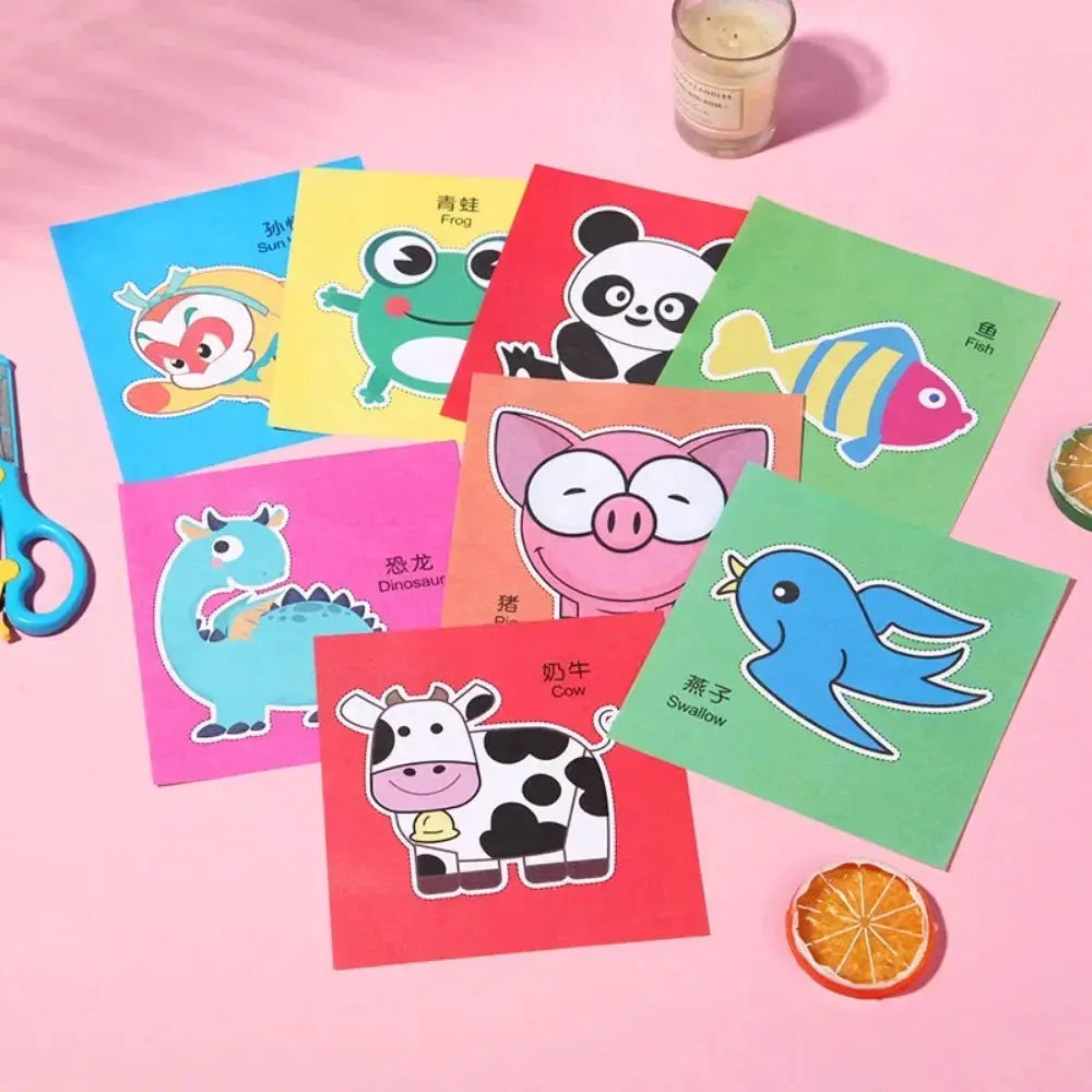 Handmade Paper Cut Kit 48Pcs – DIY Cartoon Craft Toys for Kids Trikidsworld