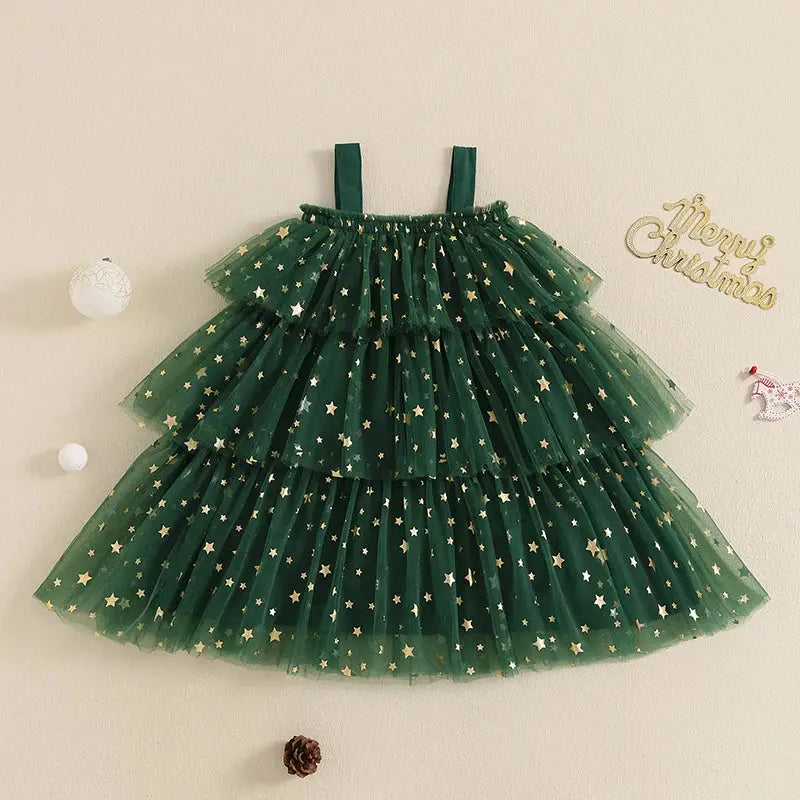 ma&baby 1-6Y Christmas Kid Baby Girls Dress Toddler Infant Children Star Ball Sleeveless Layered Tulle Party Dresses Costumes Trikidsworld