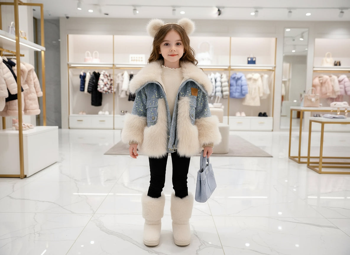 2025 New Winter Jacket Kids Girl Parkas Warm Faux Fur Coat For Girls Children Sequin Winter Clothes Soft Party Baby Girl Coats Trikidsworld