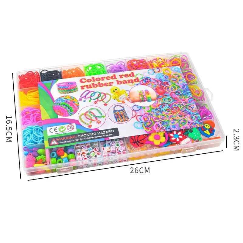 Creative Colorful Loom Bands Set Rainbow Bracelet Making Kit DIY Rubber Band Woven Bracelets Craft Toys For Girls Birthday Gifts Trikidsworld