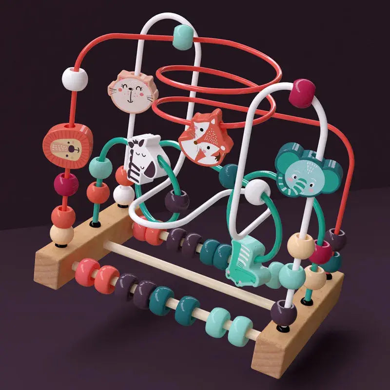 Montessori Wooden Bead Maze & Abacus Toy for Toddlers 1–3 Years Trikidsworld