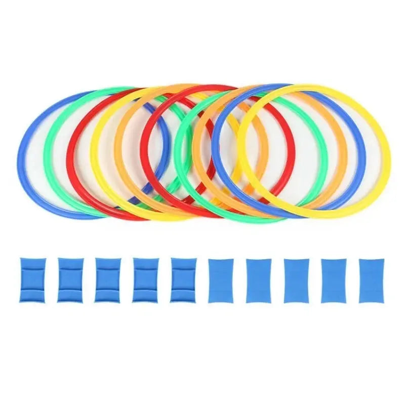Outdoor Kids Funny Physical Training Sport Toys Lattice Jump Ring Set Game with 10 Hoops 10 Connectors for Park Play Boys Girls Trikidsworld