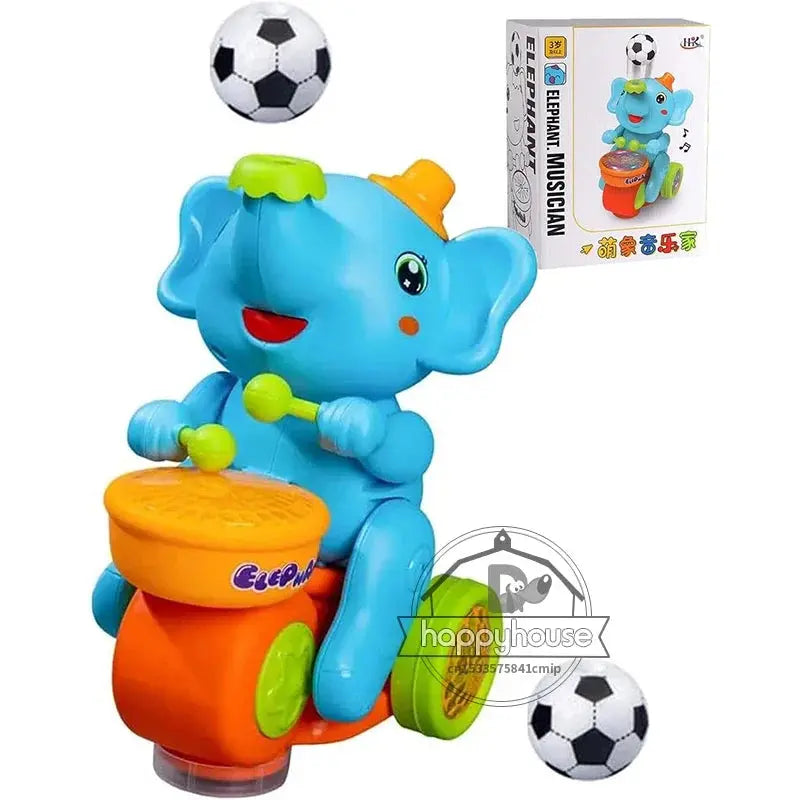 Musical Walking Elephant Drummer Toys for Kid Musical Toy with LED Light Music Sensory Activity Toys Learning Educational Toys Trikidsworld