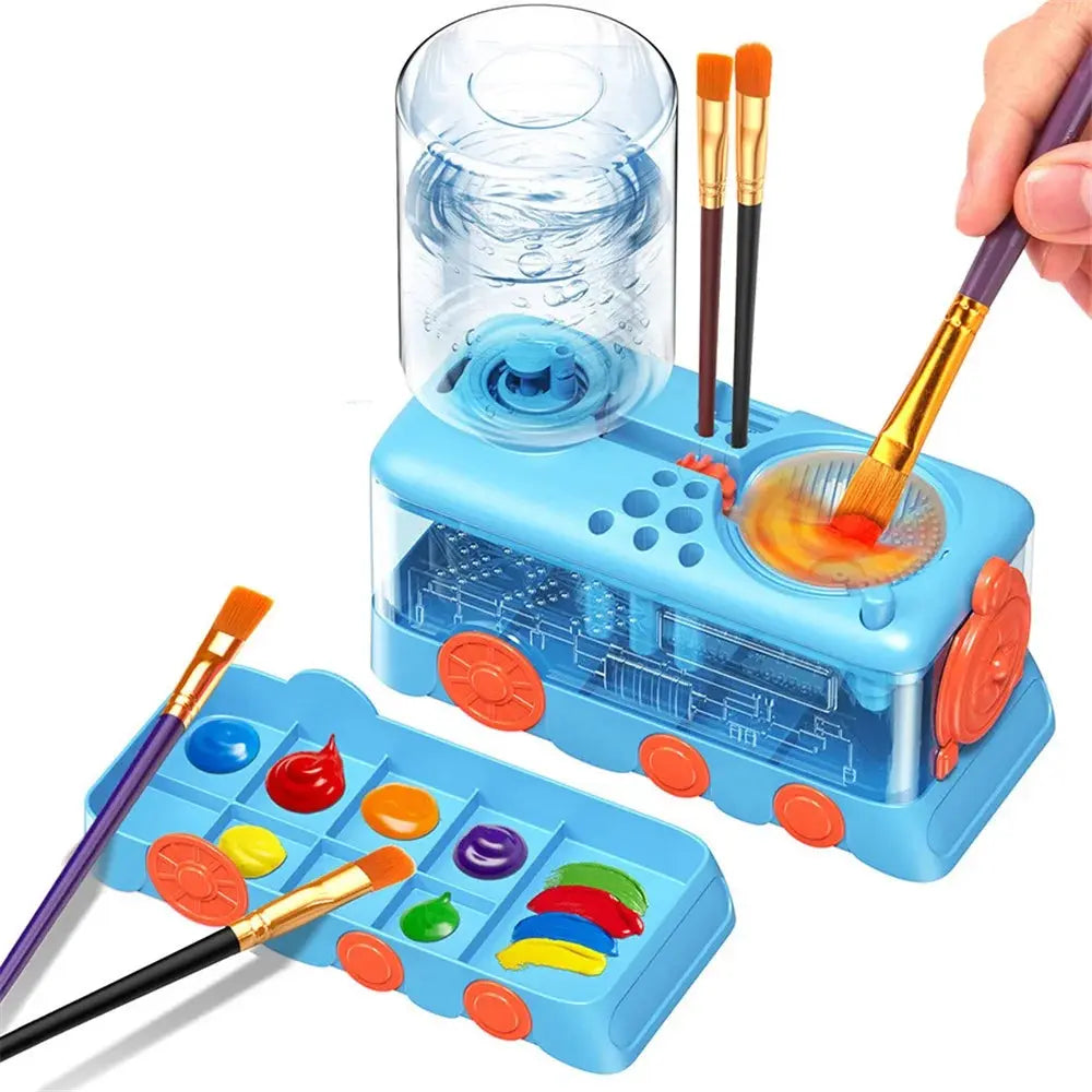 New Paint Brush Cleaner With Drain Button Automatic Water Circulation Paint Brush Cleaning Machine Cleaning Bucket Art Tools Trikidsworld