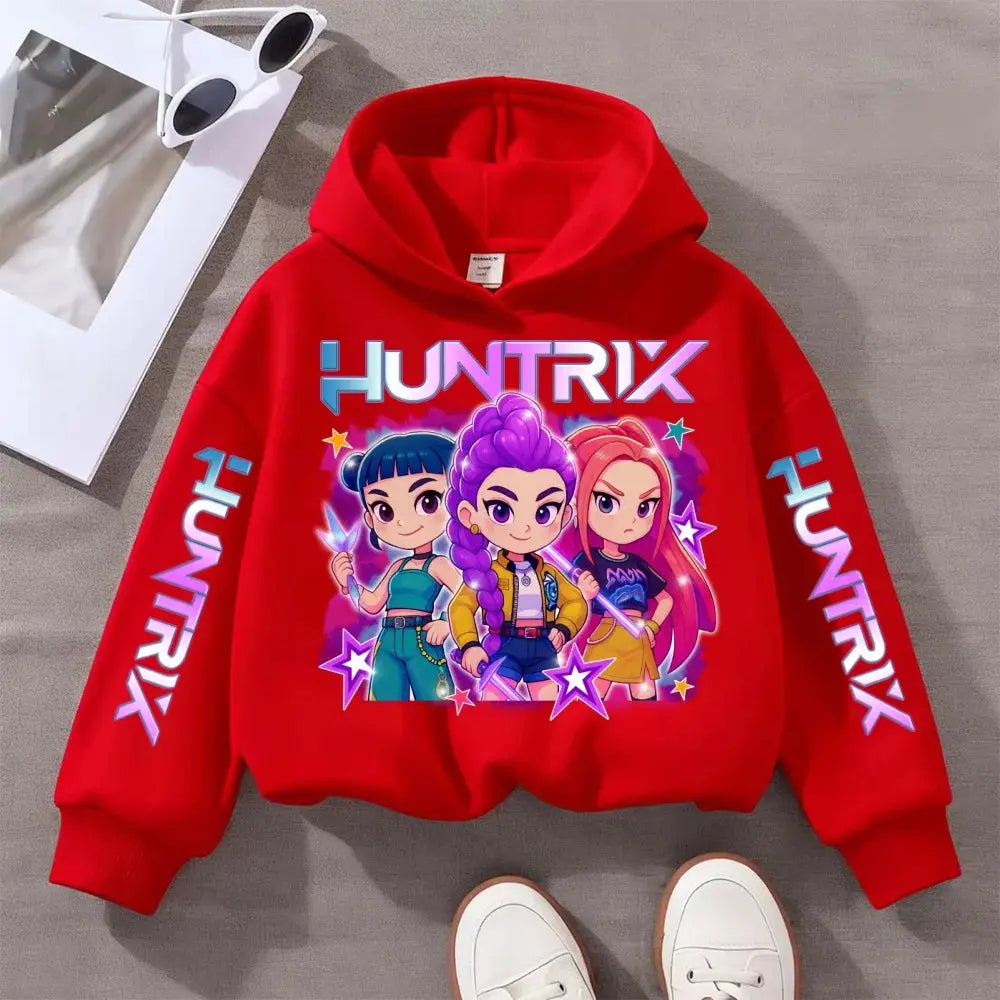 Witch Hunter Group Zoey Cosplay Costume Girls Womens Halloween Party Costumes Demon Hunter Idol Girl Group Purple Casual Hoodie Trikidsworld