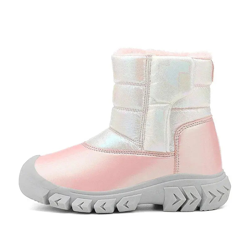 Winter Snow Boots for Children Girls Warm Plush Lined Waterproof Kids Shoes Non-Slip Sole Outdoor Teenager Boys Boots Trikidsworld