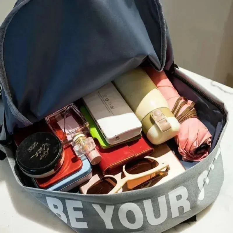Fashion trend backpack backpack for men and women junior high school high school student bag large capacity korean version of th Trikidsworld
