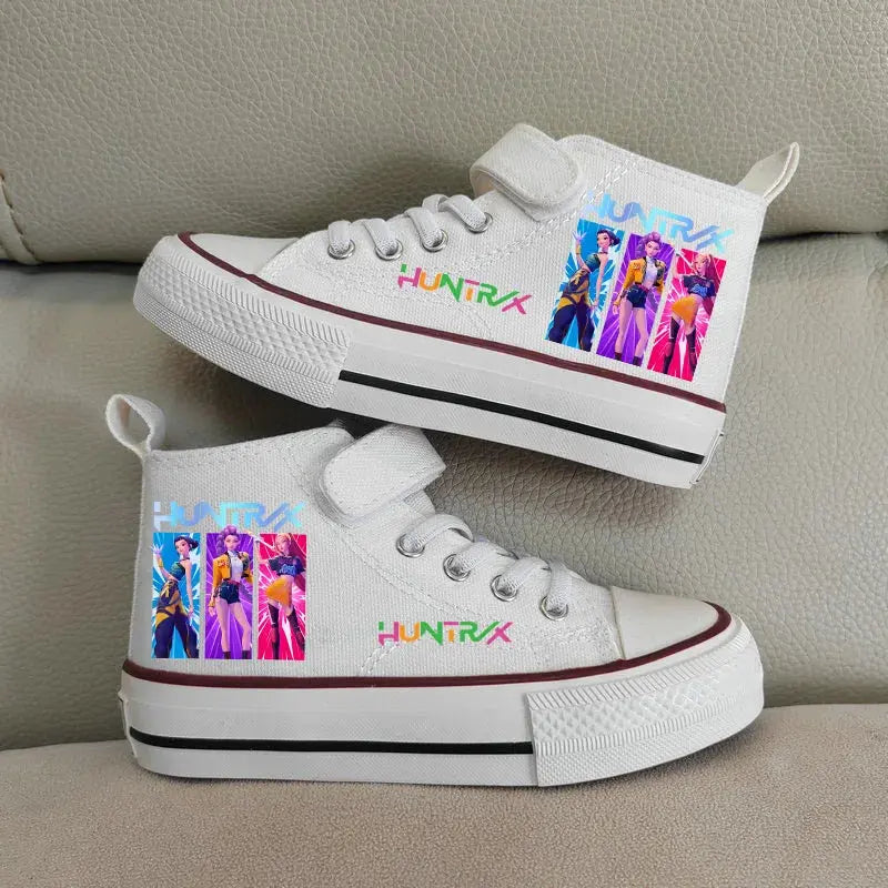 Children's Canvas Shoes High-Top Kpop Demon Hunter Girls Sneakers Breathable Kids sports Shoes Student Running Tennis Shoe Trikidsworld