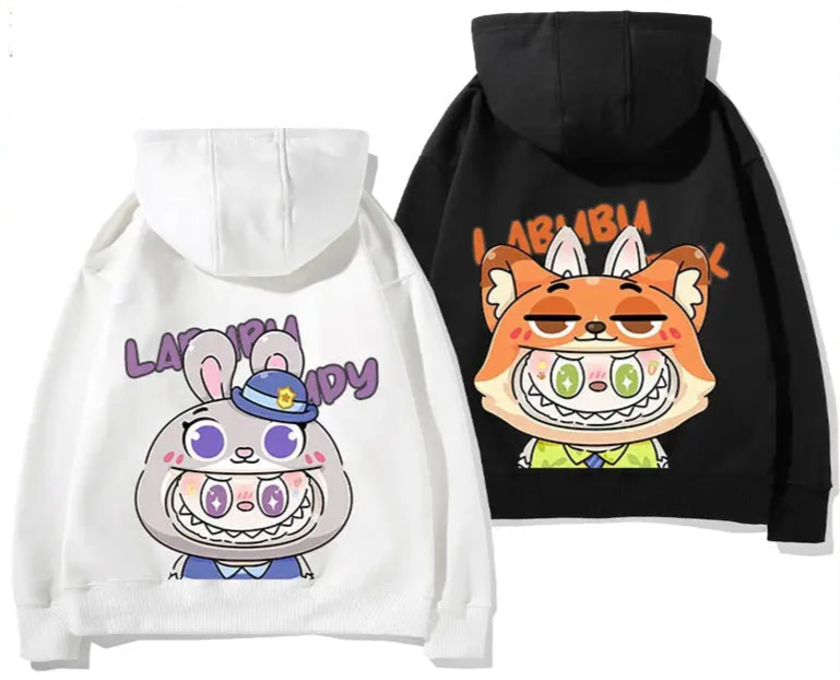 Labub labubu crazy zoo city surrounding hooded sweatshirt children's men and women autumn and winter fashion loose clothes Trikidsworld