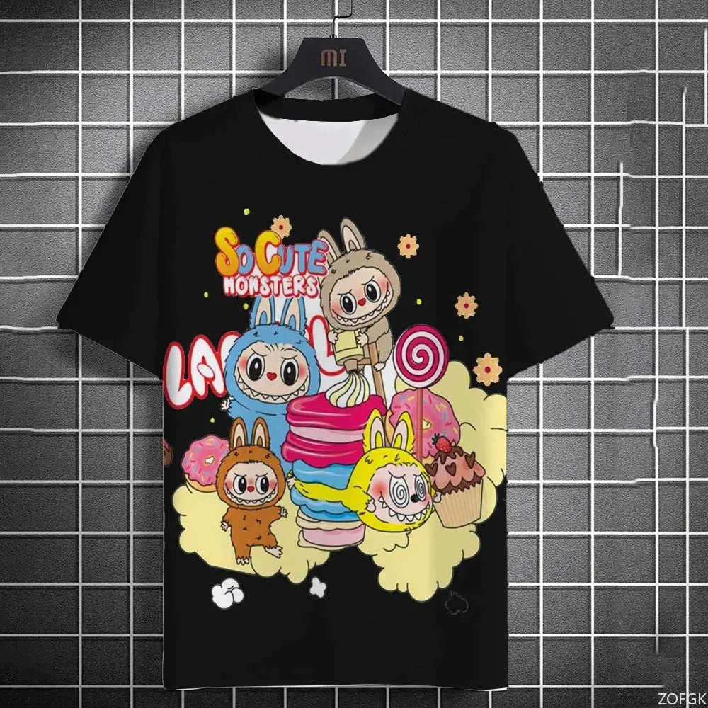 Summer Fashion 3D Cartoon Pull Cloth Cute Printed Short Sleeved Comfortable Casual Round Neck Loose T-shirt Trikidsworld