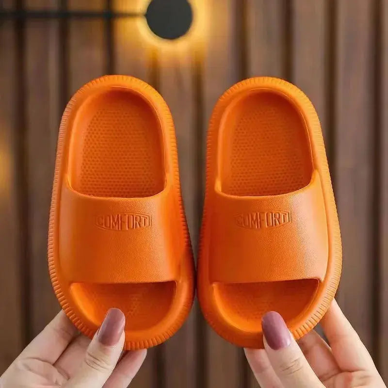 Children Bathroom Slippers Summer Solid Color Anti Slip Soft Sole Kid Slippers 4-10 Years Old Boys and Girls Cute Home Slippers Trikidsworld