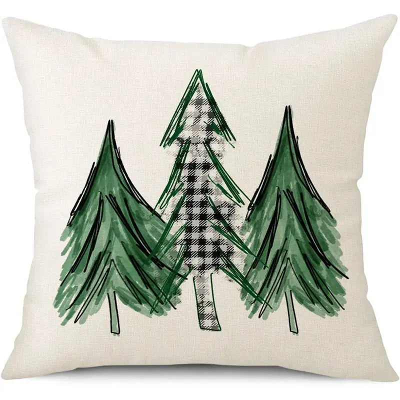 45cm Merry Christmas Cushion Cover Pillowcase 2024 Christmas Decorations for Home Ornament Happy New Year Christmas Decor 2025 Trikidsworld
