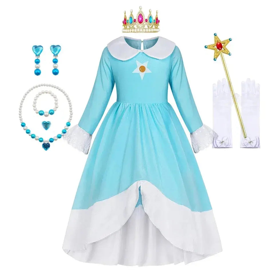 Peach Costume Girl Rosalina Dress Daisy Cosplay Children Birthday Party Dresses for Girls Trikidsworld