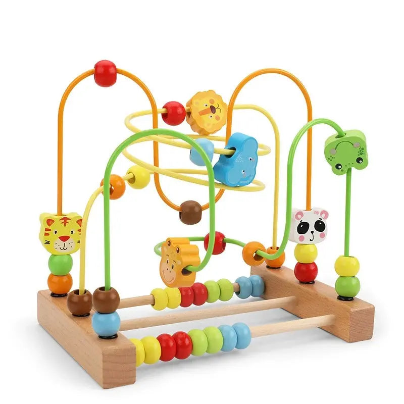 Montessori Wooden Bead Maze & Abacus Toy for Toddlers 1–3 Years Trikidsworld