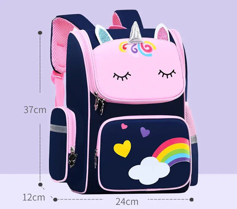 Promotion 2025 Classic Cartoon Primary School Student Backpack Unicorn Ridge Protection Reduce Burden 1-3-6 Grades Space Bag Trikidsworld