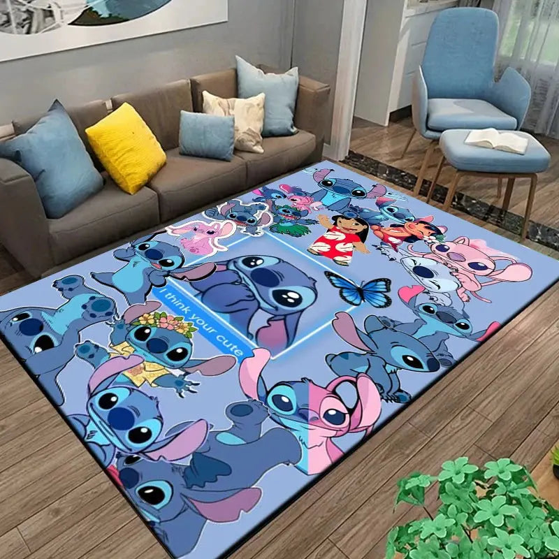Large Stitch Cartoon Kids Rug | Fun Carpet for Living Room or Bedroom Trikidsworld