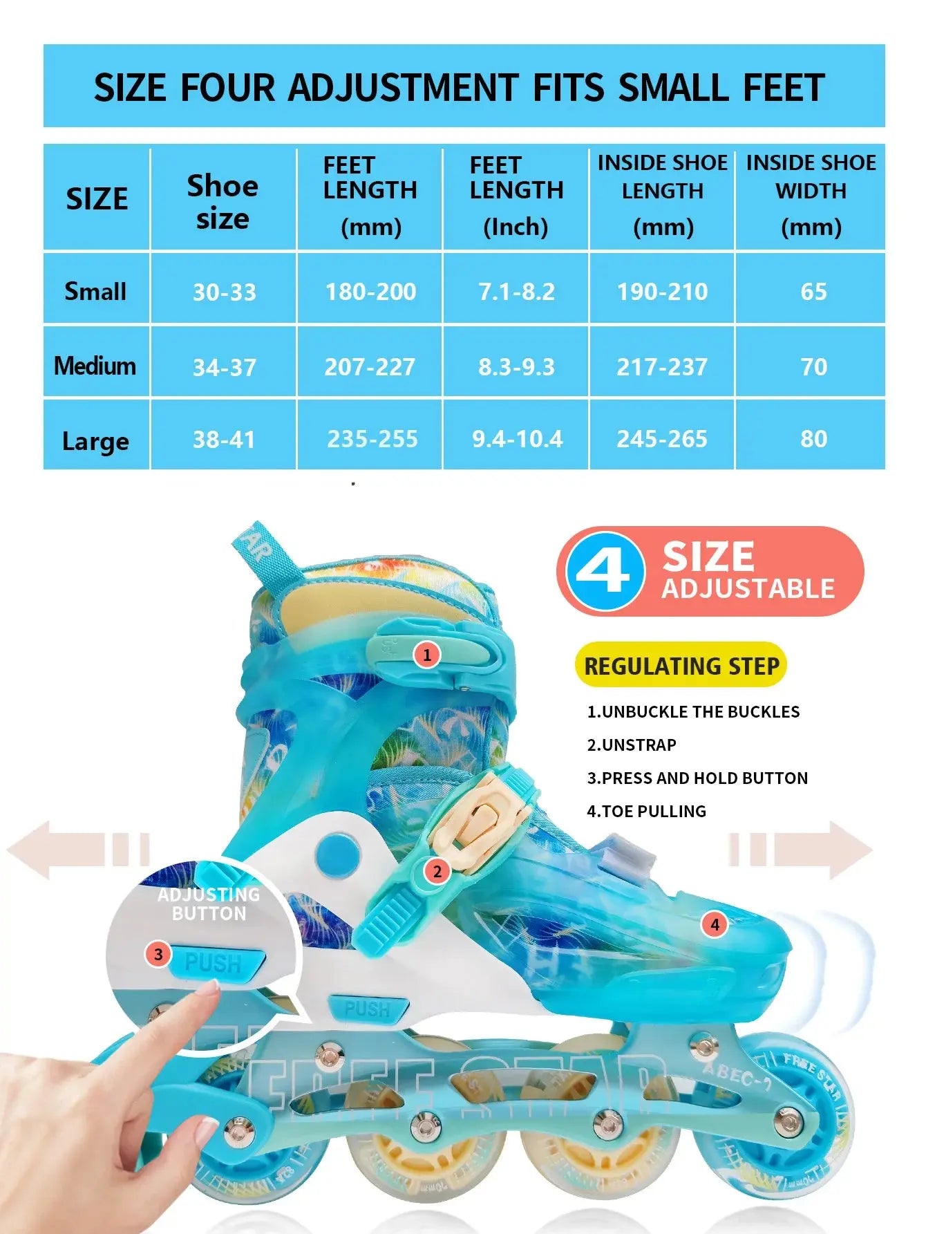Easy Star Flashing Inline Skates – Adjustable & Comfortable Trikidsworld