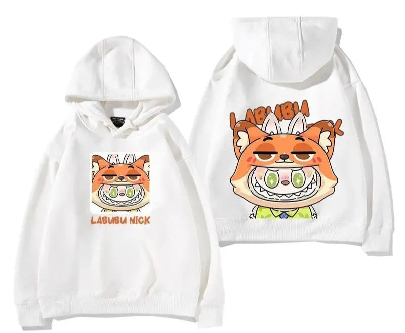 Labub labubu crazy zoo city surrounding hooded sweatshirt children's men and women autumn and winter fashion loose clothes Trikidsworld