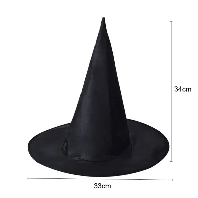 Halloween Witch Hat Black Folds Wizard Hats for Women Men Masquerade Party Carnival Costume Cosplay Props Halloween Decorations Trikidsworld