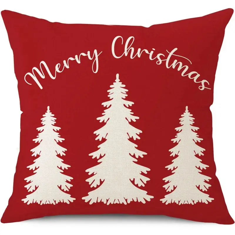 45cm Merry Christmas Cushion Cover Pillowcase 2024 Christmas Decorations for Home Ornament Happy New Year Christmas Decor 2025 Trikidsworld