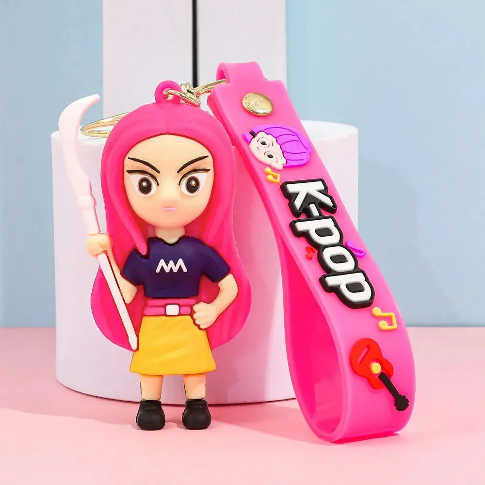 3D Printed Anime Movie Kpop Demon Hunters Girls Derpy Keychains Doll Cute Tiger Action Model Toy Collection Gifts Trikidsworld