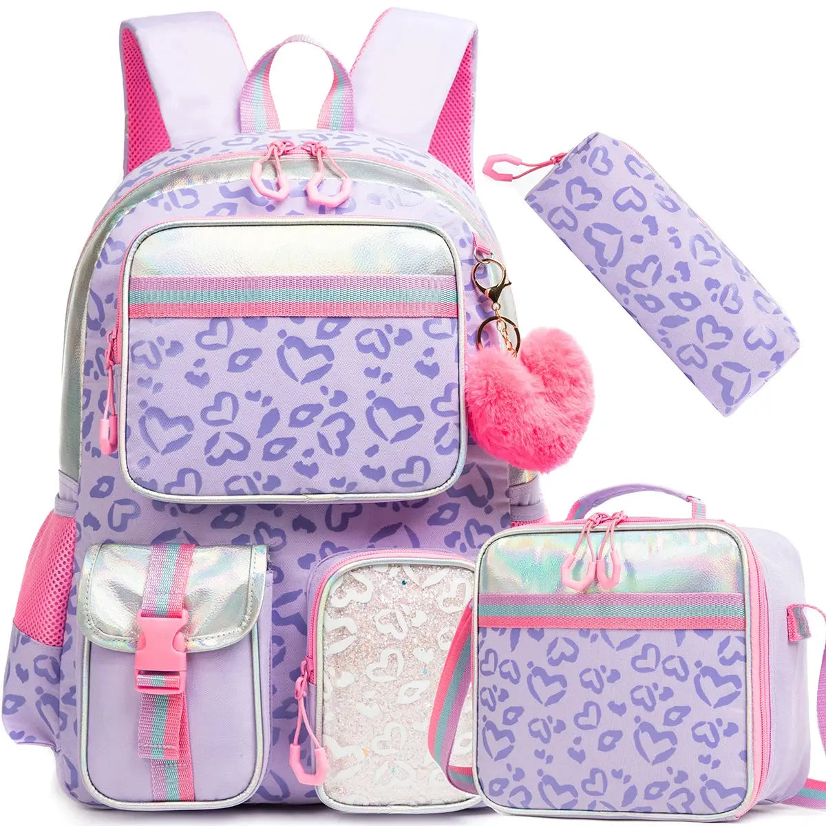 Meetbelify Backpack for Girls Schoolbag Aesthetic Backpack for Elementary Student Teen Girls Bookbag with Lunchbox and Penbag Trikidsworld