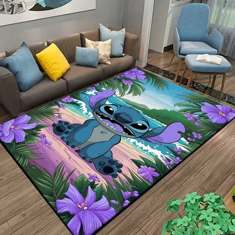 Large Stitch Cartoon Kids Rug | Fun Carpet for Living Room or Bedroom Trikidsworld