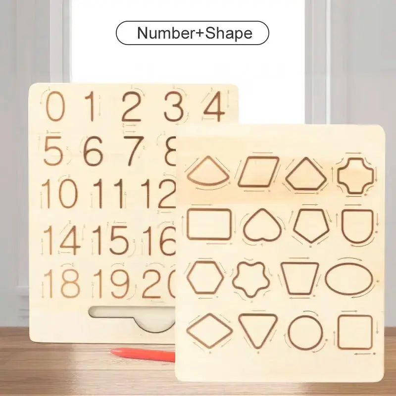 Children's Wooden Educational Toys Montessori Early Learning Word Spelling Letter Groove Practice Board Pen Control Training Trikidsworld