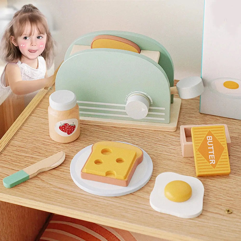 Wooden Toaster Toy for Kids – Pretend Play Breakfast Set Trikidsworld