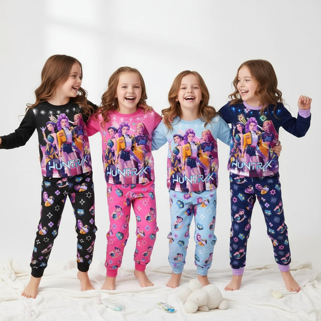 Anime Kpop Demon Hunters Zoey Costume Kids Huntrix Rumi Girls Tshirt Pants Sets Autumn Pajamas for Children's Clothing 3-14Years Trikidsworld