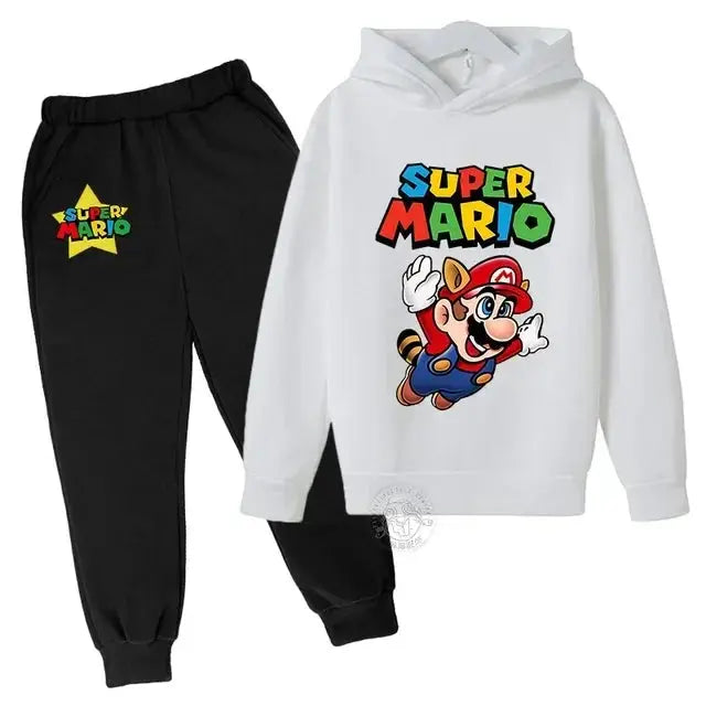 Super Mario Bros Boy Girl Hoodie Suit Spring Autumn Kids Hooded Sportswear Setspants Boys Pokemon Clothes 2-14 Years Children's Trikidsworld